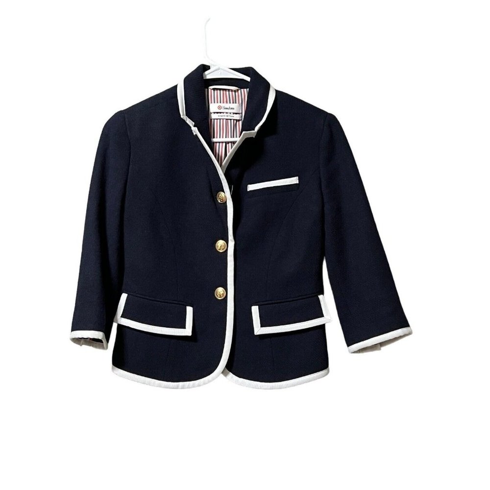 Thom Browne Neiman Marcus Target Womens Nautical Wool Navy Blazer Jacket Size XS